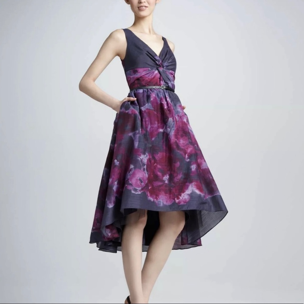 Neiman Marcus Lela Rose for Target watercolor silk blend dress